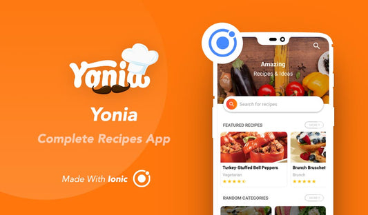 Yonia - Complete Ionic Recipes App + Backend