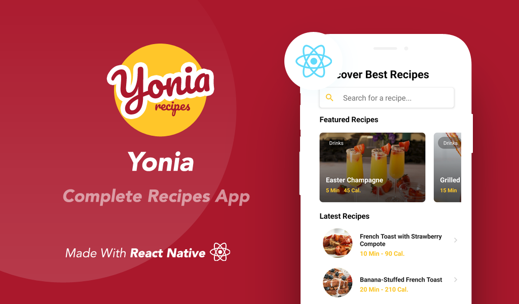 Yonia - Complete React Native Recipes App + Backend