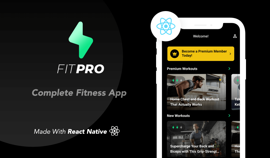 FitPro – Complete React Native Fitness App + In-App-Purchases