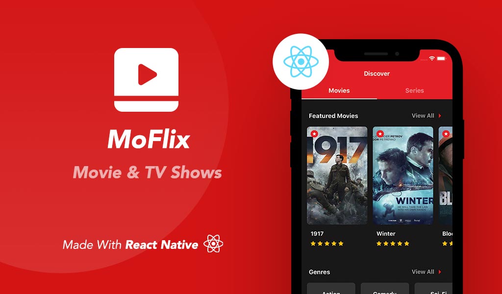 MoFlix Mobile App For Movies & TV Shows - React Native